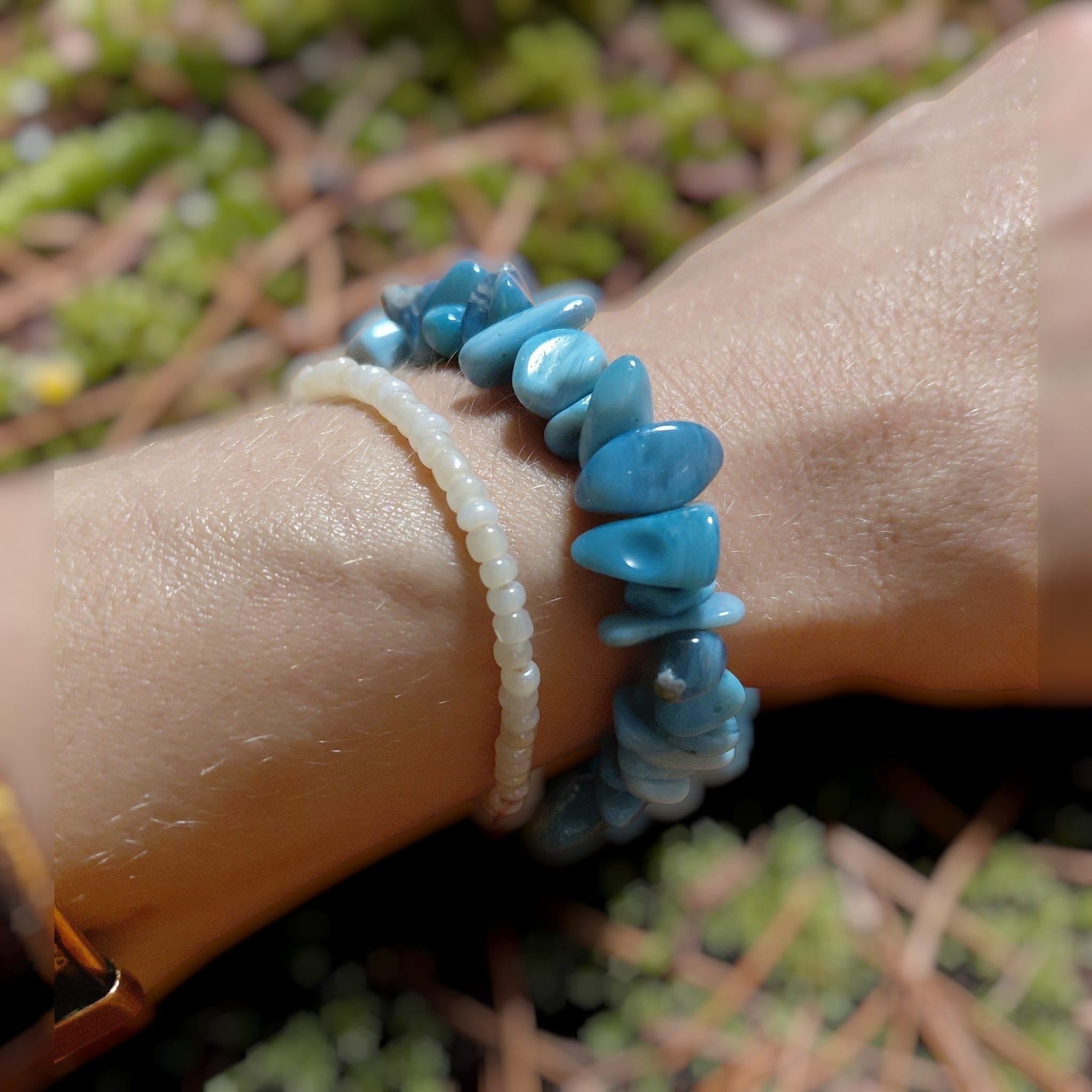 Feenglas aus Schweden - Swedish Blue - Splitterarmband