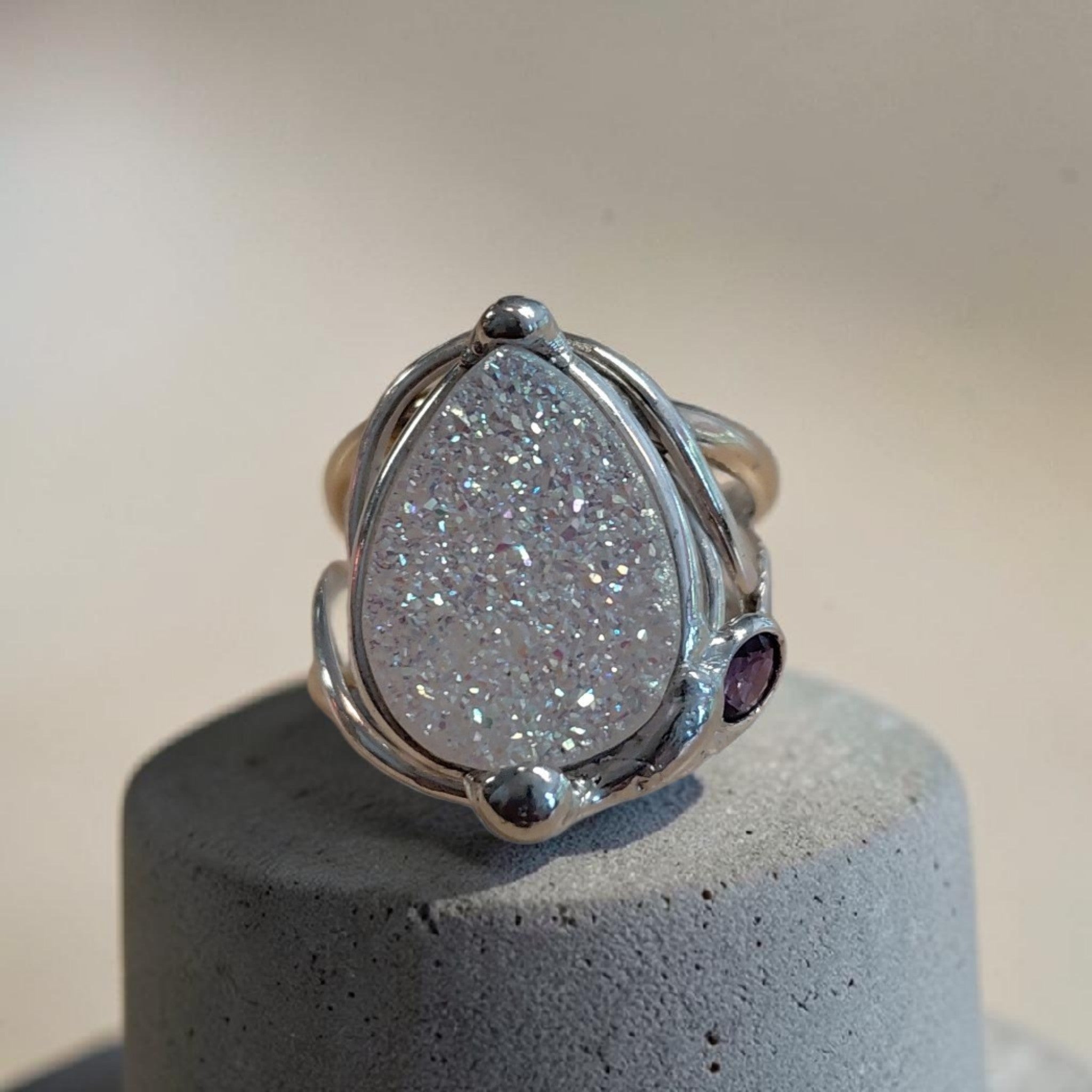 Drusy Ring handgeschmiedet