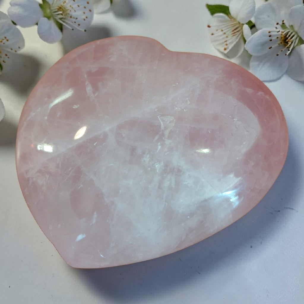 Großes Rosenquarz Herz