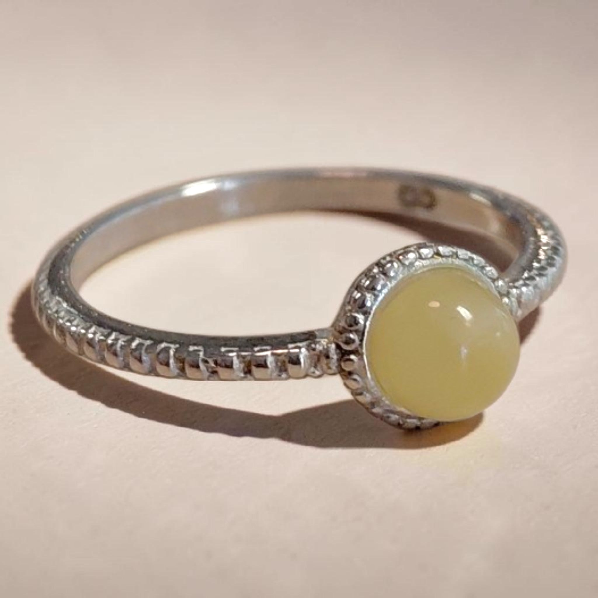 Bernstein Ring 925 Silber Gr. 53