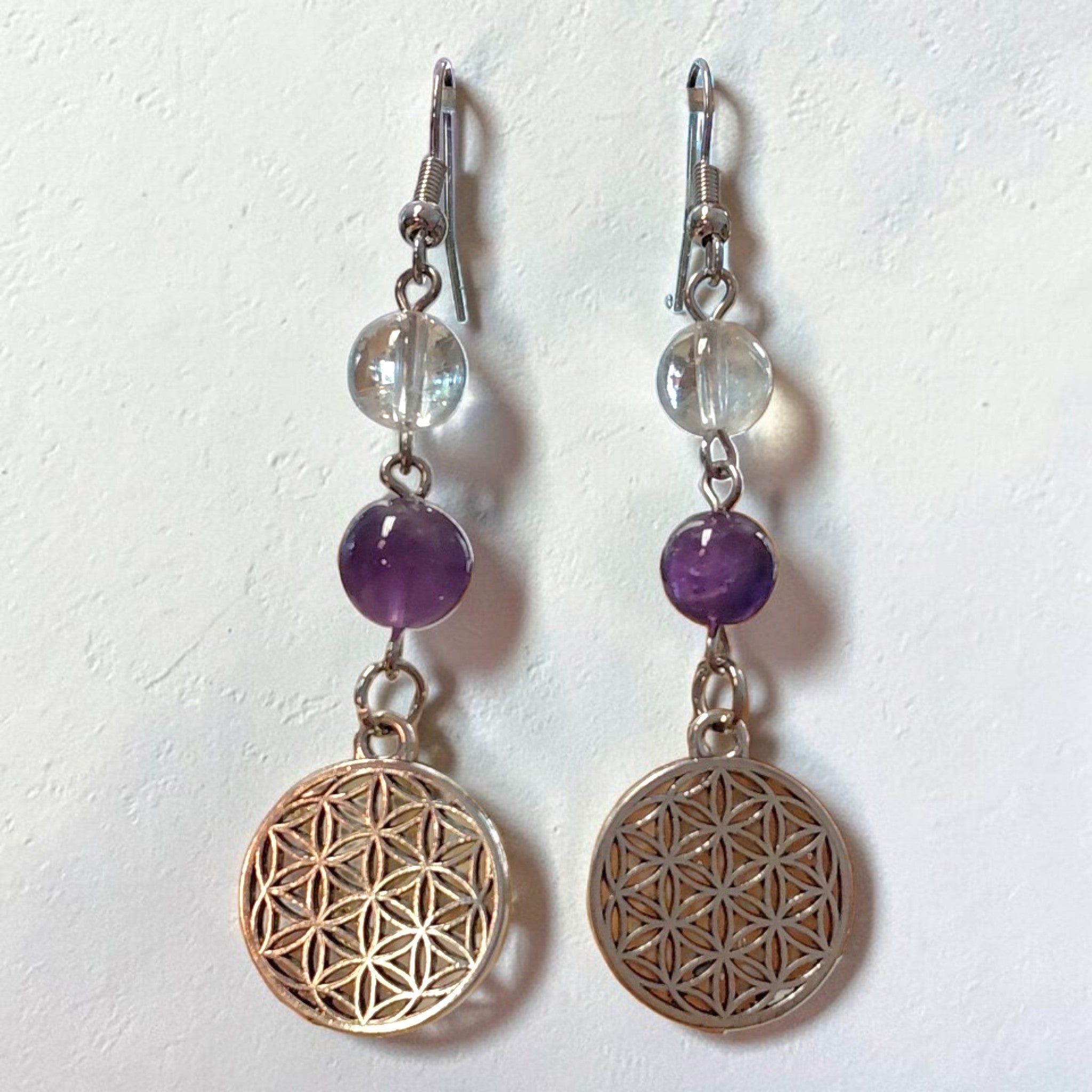 Blume des Lebens - Amethyst - Bergkristall