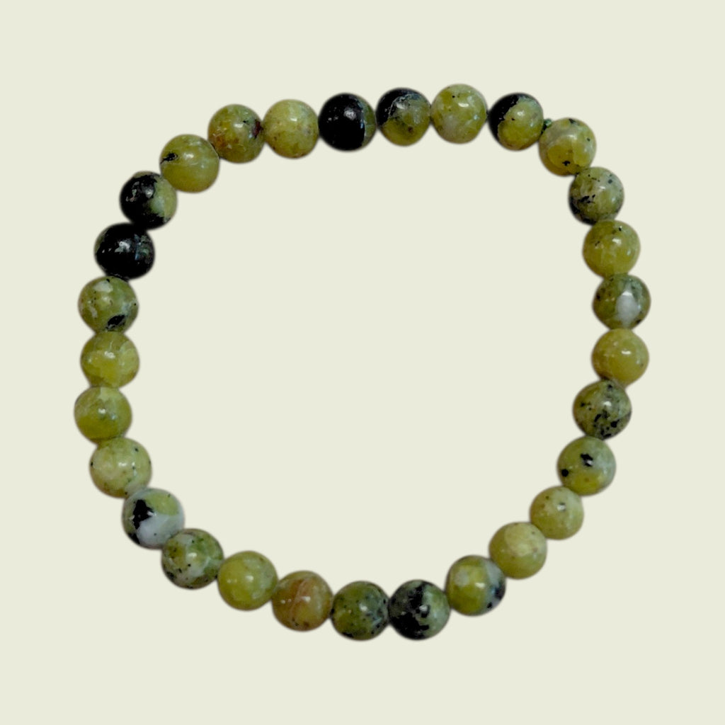 Lizardit (Serpentin) aus Norwegen, 6mm Gummiarmband