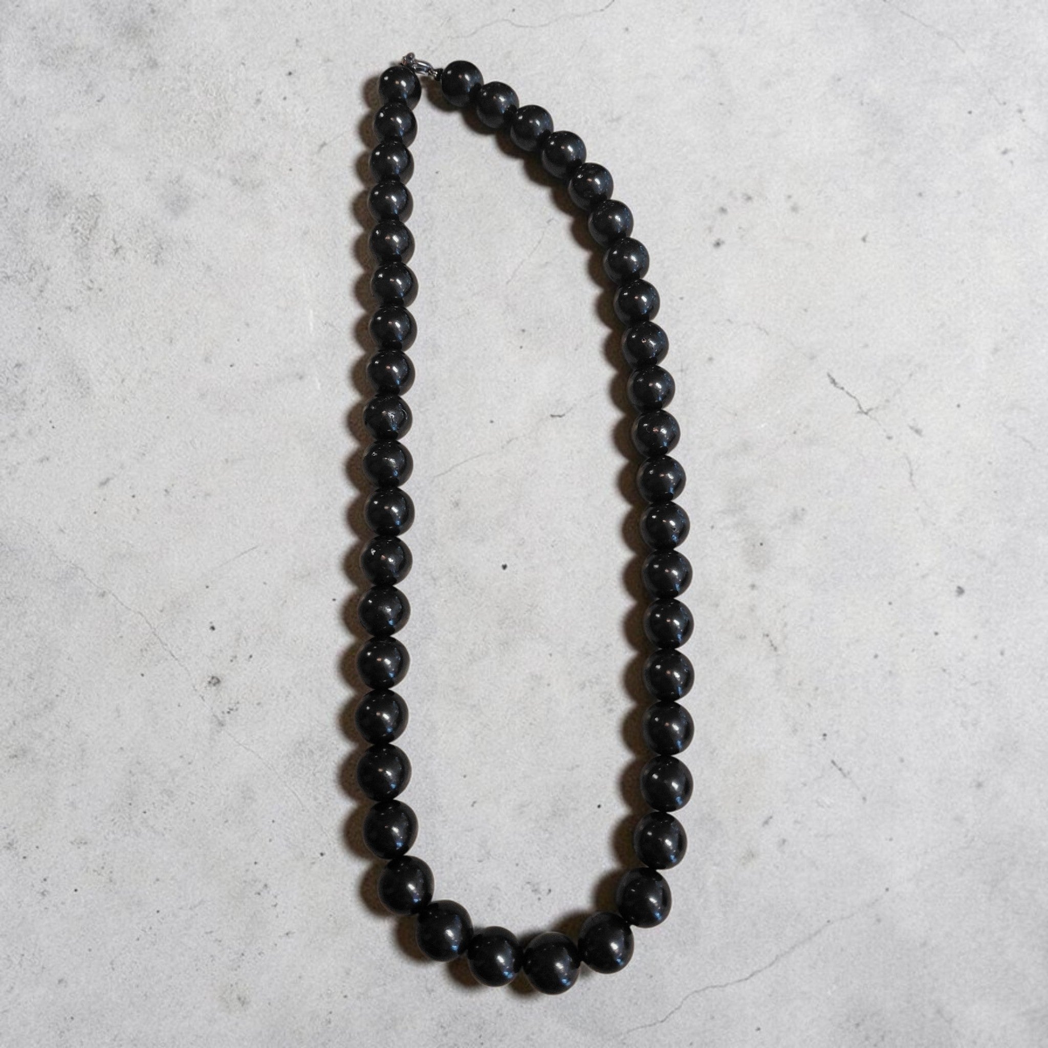 Shungit Kette 12 mm Perle