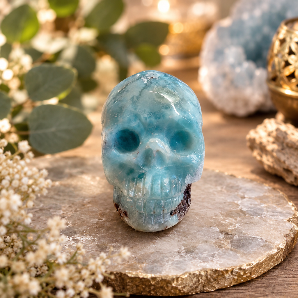 Larimar Kristallschädel