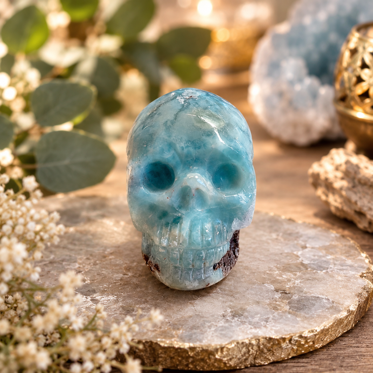 Larimar Kristallschädel
