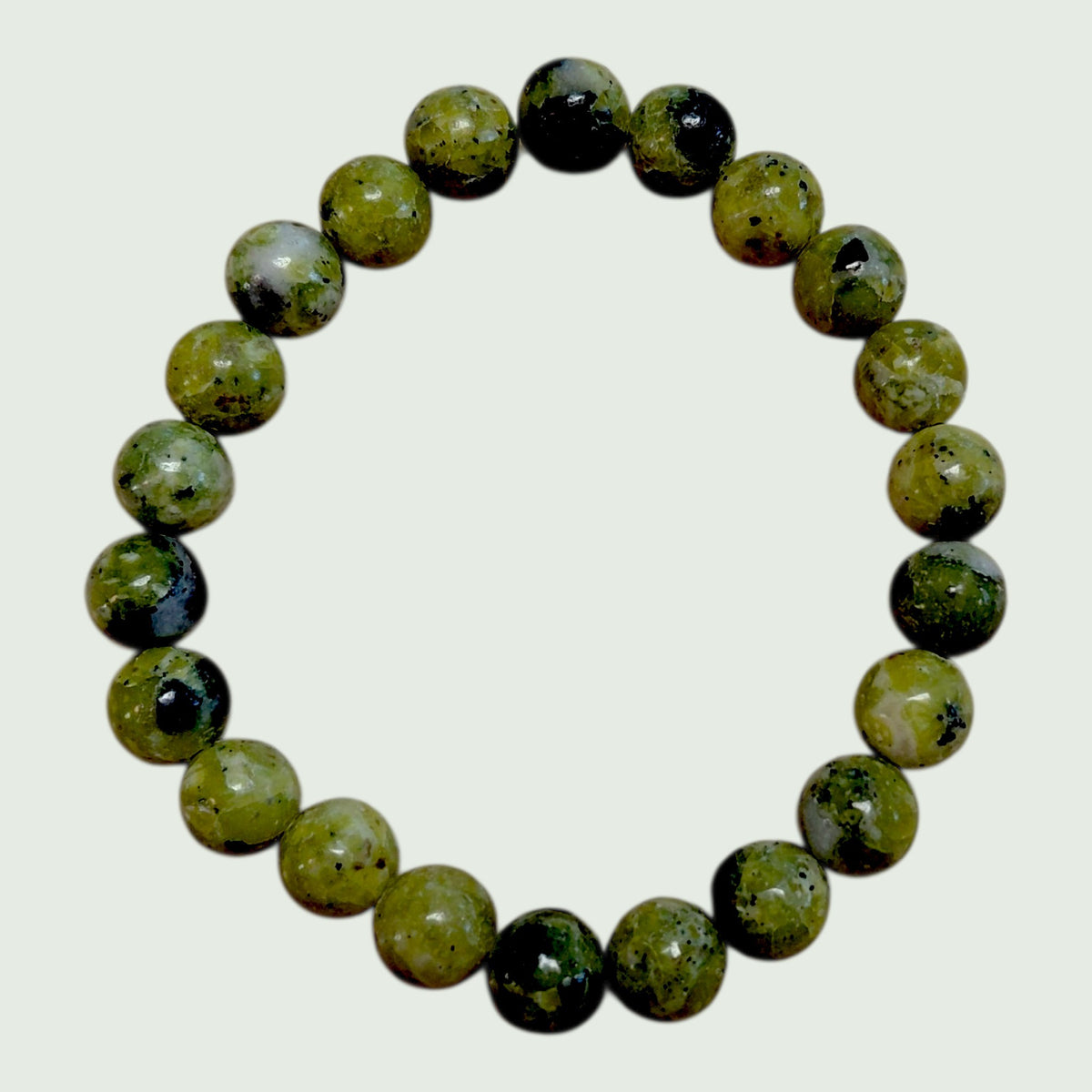 Lizardit (Serpentin) aus Norwegen, 8mm Gummiarmband