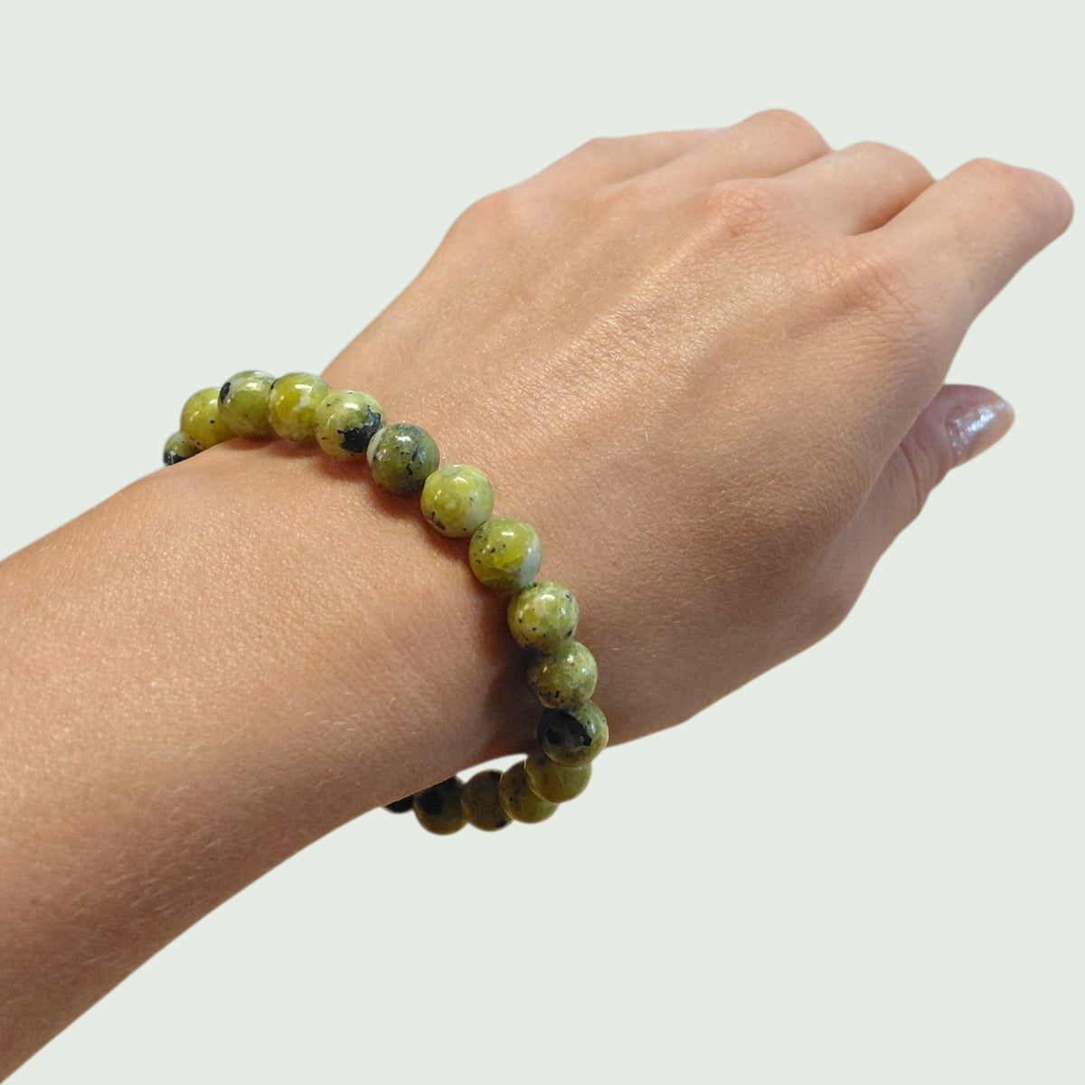 Lizardit (Serpentin) aus Norwegen, 8mm Gummiarmband
