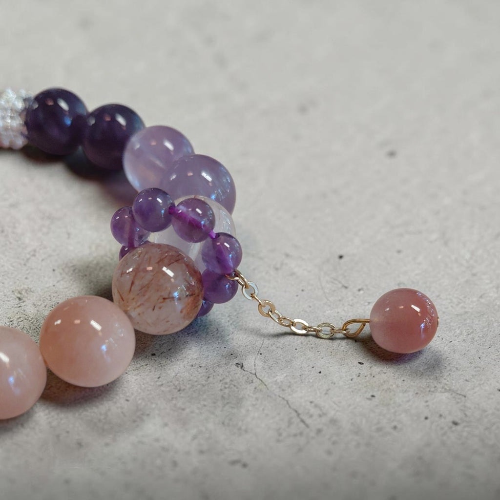 Amethyst - Rhodonit - Mondstein Armband
