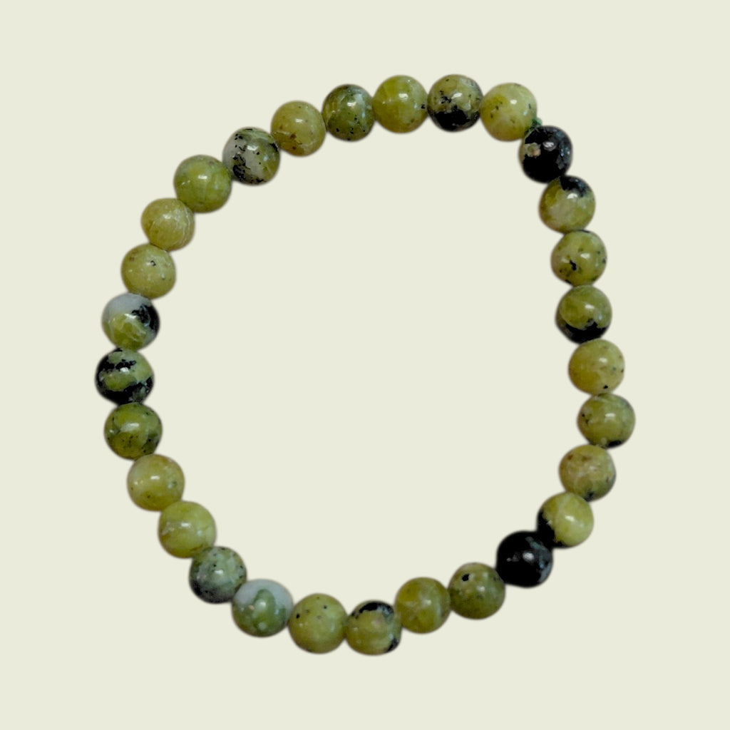 Lizardit (Serpentin) aus Norwegen, 6mm Gummiarmband