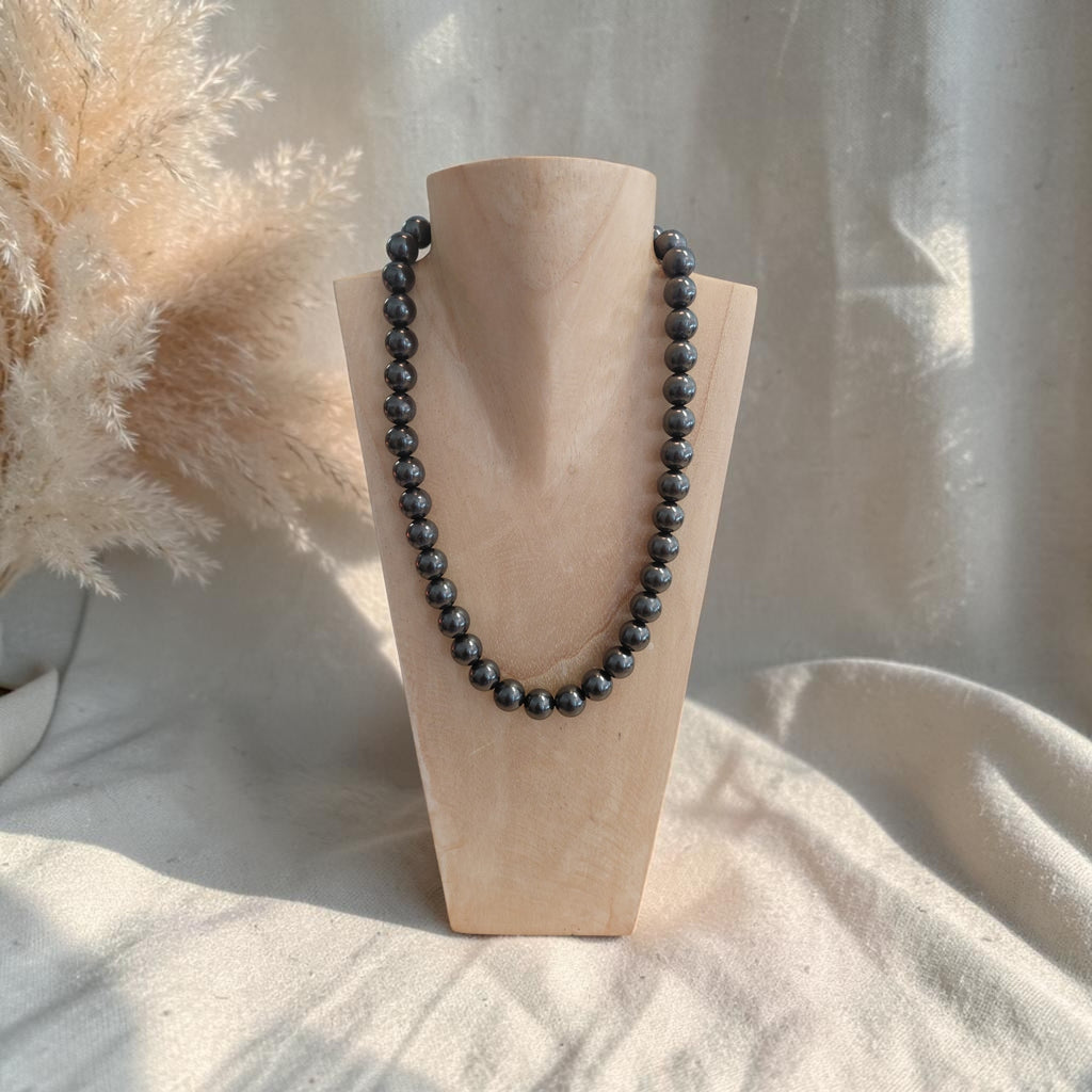 Shungit Kette 12 mm Perle