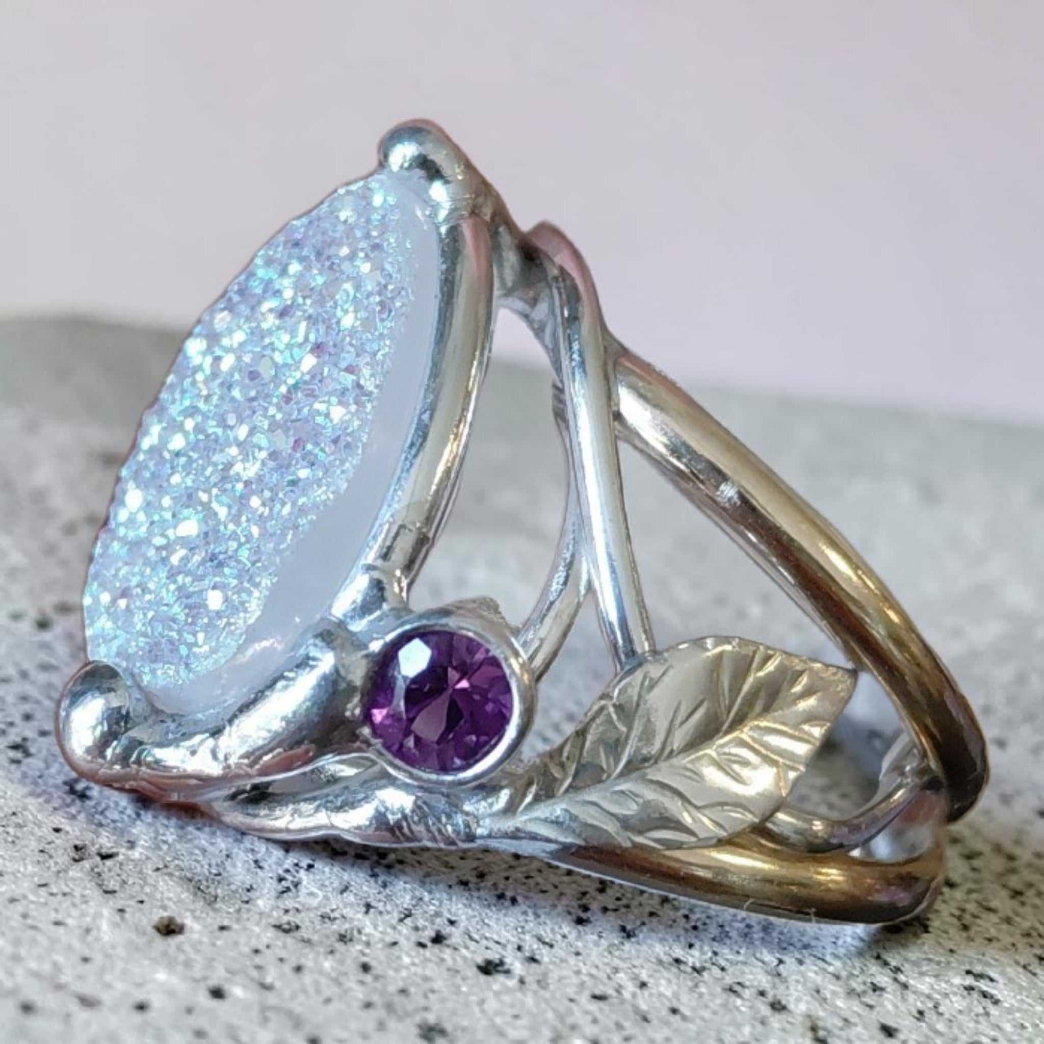 Drusy Ring handgeschmiedet